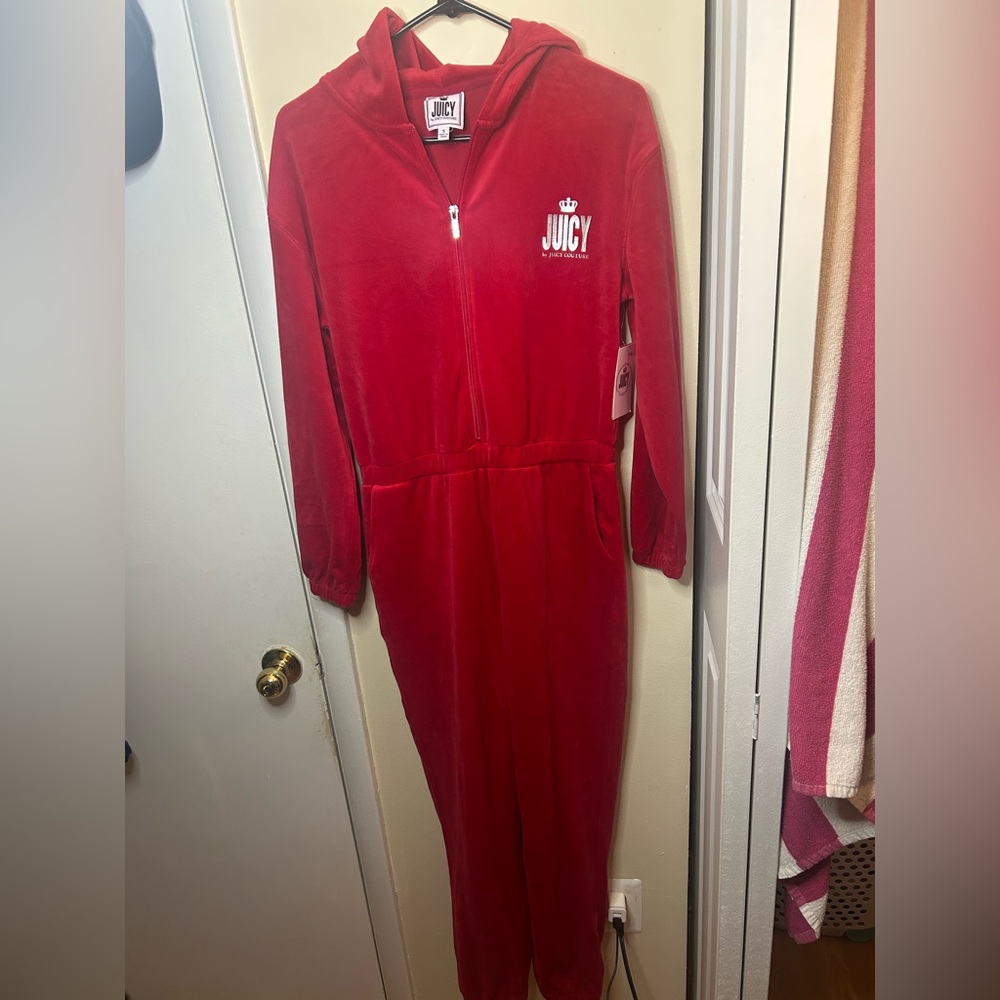 Juicy Couture Cherry Red Velour Tracksuit